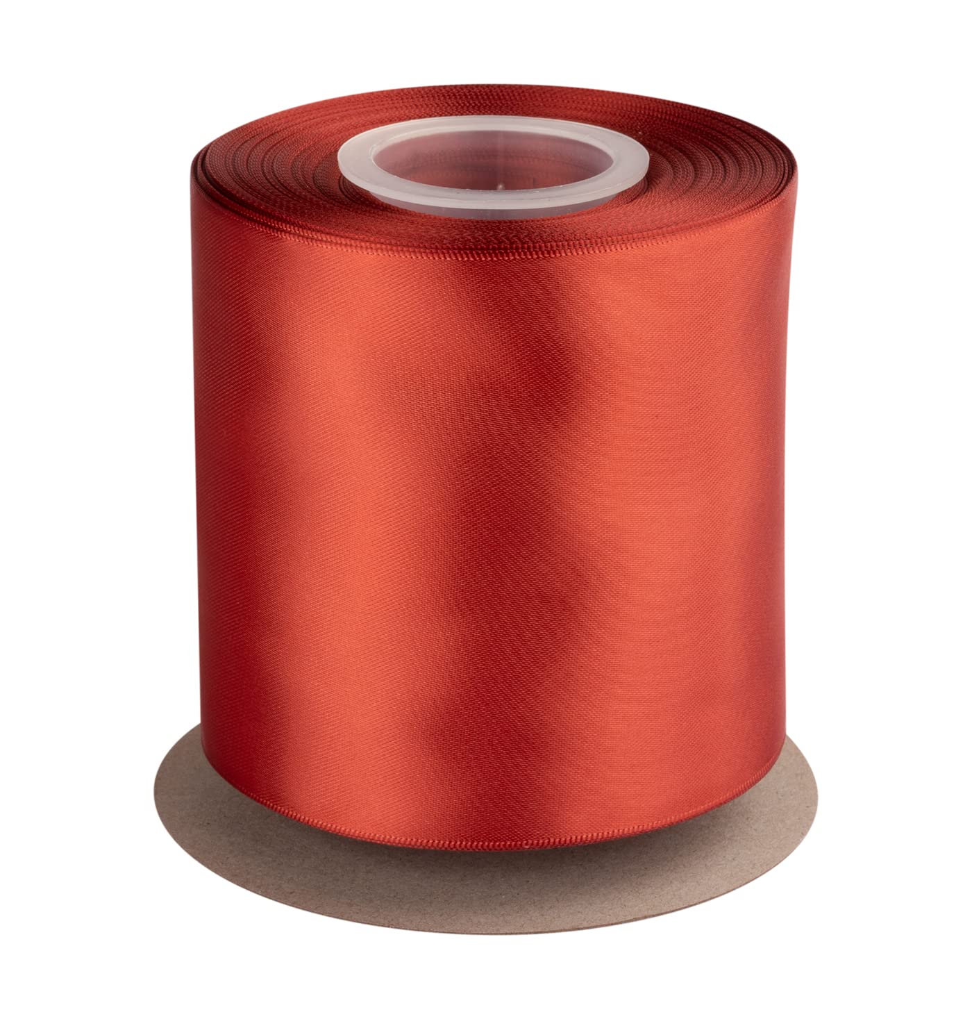 Double Faced Satin Ribbon, 100mm X 22M, Solid Polyester Craft Ribbon, Perfect for Gift Wrapping, Crafts, Wedding Party Ceremony Decoration, Floral Arrangement, Sewing (Rust) — image 1