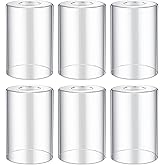 Teenyyou 6 Pcs Clear Glossy Glass Shade Replacements for Pendant Light Fixtures Glass Lamp Shade Cover, 1-5/8 Inch Fitter E26