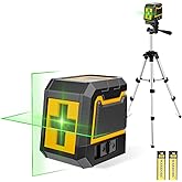 ASOBRIS Laser-Level-Self-Leveling with 25.6in Tripod, Green Cross Line Niveau Laser Lever Measuring Tool for Picture Hanging,