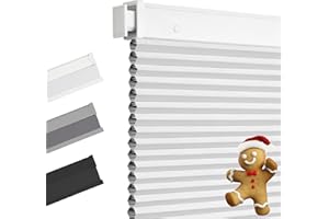 Allesin Zen No Drill Blinds for Windows Blackout Cordless Cellular Shades Honeycomb Blinds Pull Down, Free Stop Easy Install for Home and Office, Blackout, White, 24" W x 36" H