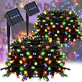 Taoushuleng 2 Pack Solar Multicolor String Lights Outdoor, Total 200 LED Each 40Ft with 8 Lighting Modes for Yard, Fence,Balcony, Party,Christmas Tree Decorations (Multicolor)