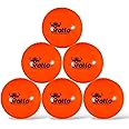 Bratla Wind Cricket Balls - Soft Training Practice Cricket Air Balls for Coaching Indoor & Outdoor - Blue Orange Neon/Yellow Pack of 6