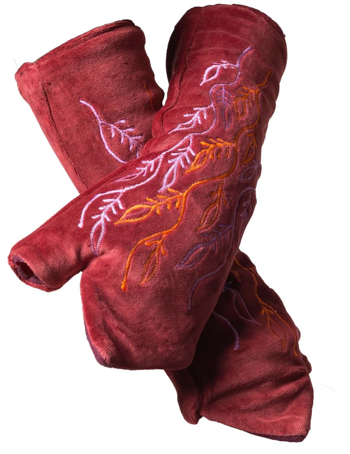 Vishes bestickte Handstulpen aus Samt alternative Bekleidung