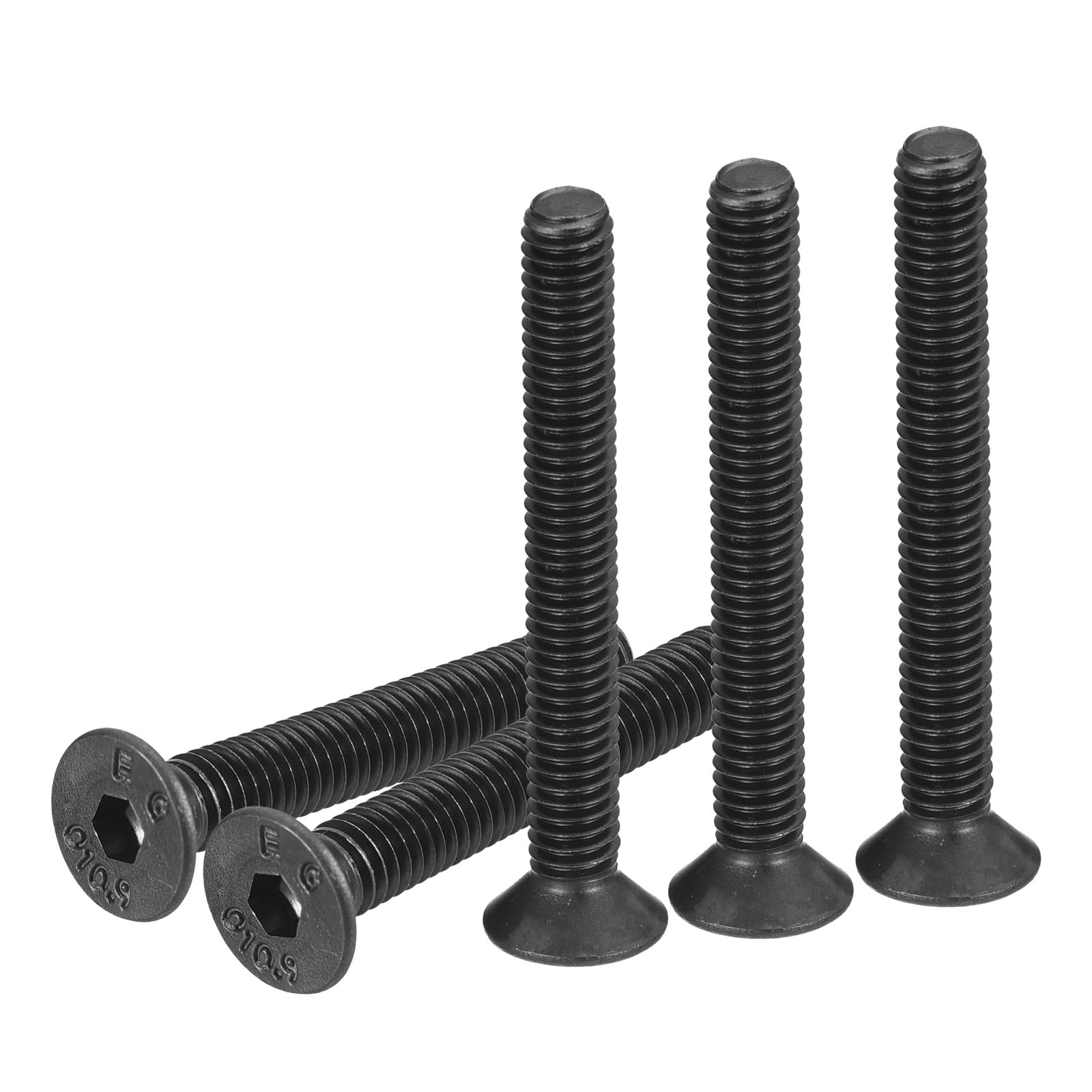 DTGN M4-0.7x25mm Flat Head Socket Cap Screws, 50 Pack Hex Socket Flat Head Screws Carbon Steel Black Oxide, Full Thread, Countersunk Bolts