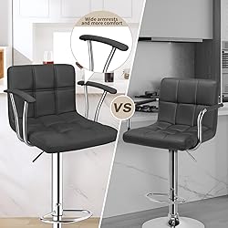 ERGOSEAT Bar Stools Set of 2,Armrest Adjustable