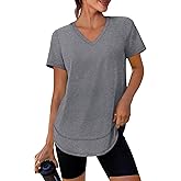 XIEERDUO Womens Workout Tops Short Sleeve Shirts Sun Protection UPF 50+ Quick Dry Outfits for Hiking Running V Neck S-3XL
