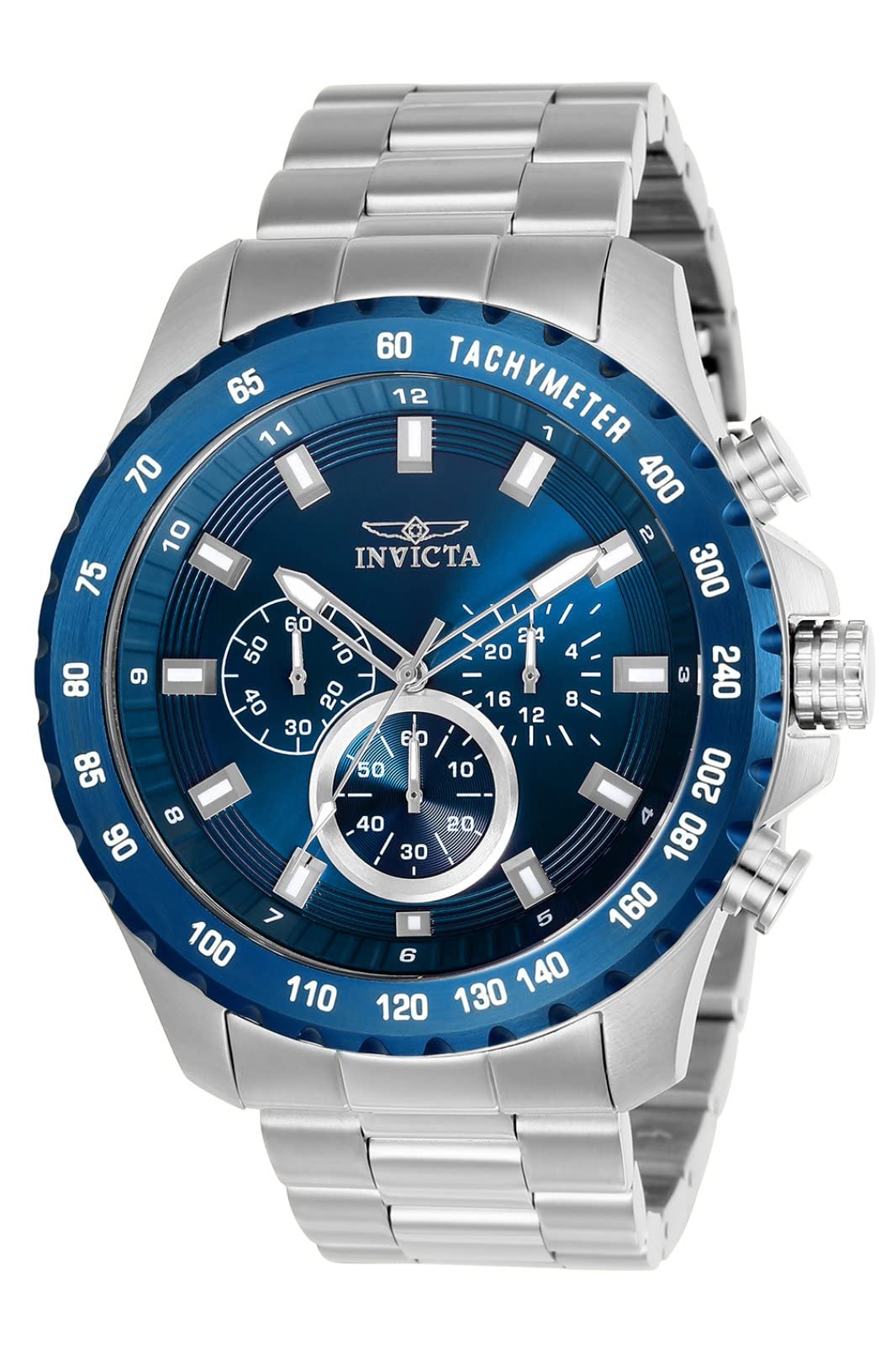 Invicta Speedway 24212 Men's Watch - Waterproof - Analogue - Quartz Movement - stainless steel with blue dial - 48mm