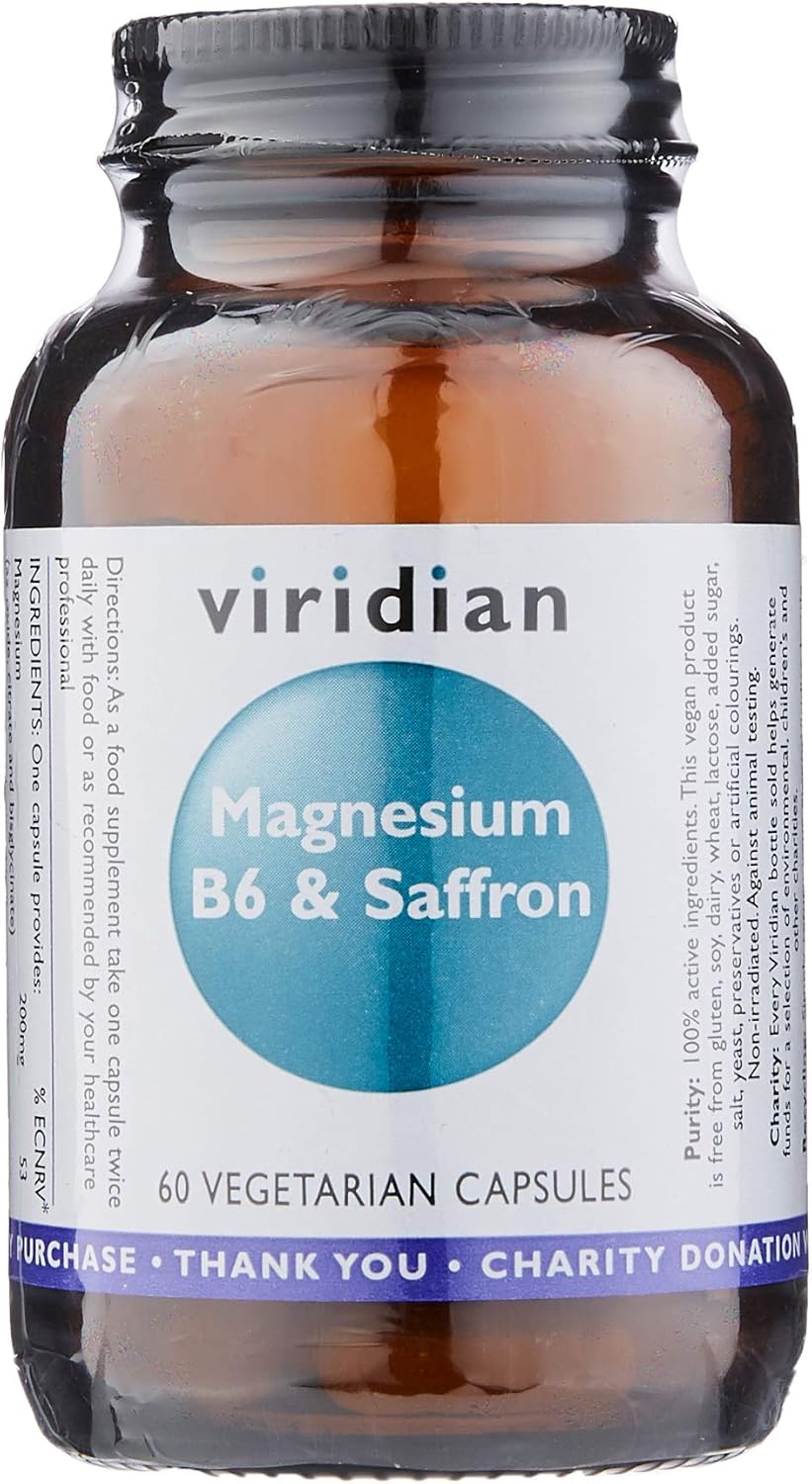 Viridian Magnesium, B6 and Saffron 60 caps Amazon.co.uk Health