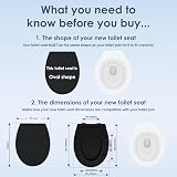 AQUALONA Premium Thermoplastic Toilet Seat Soft Close Oval Black view 2