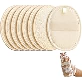 FYRLFB Natural Loofah Exfoliating Body Scrubber for Men and Women, Loofah Sponge Pads & Body Sponges Scrubber, Luffa Sponge to Clean & Relax Your Body Deeply (8 Pack)