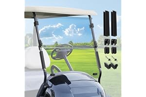 Panglong Precedent Golf Cart Windshield, Club Car Windshield with all Windshield Clips, Fold Down Windshield Anti-UV Impact Resistant Fits 2004-Up Club Car Precedent, Tempo, Onward, 37.59"W X 33.97"H