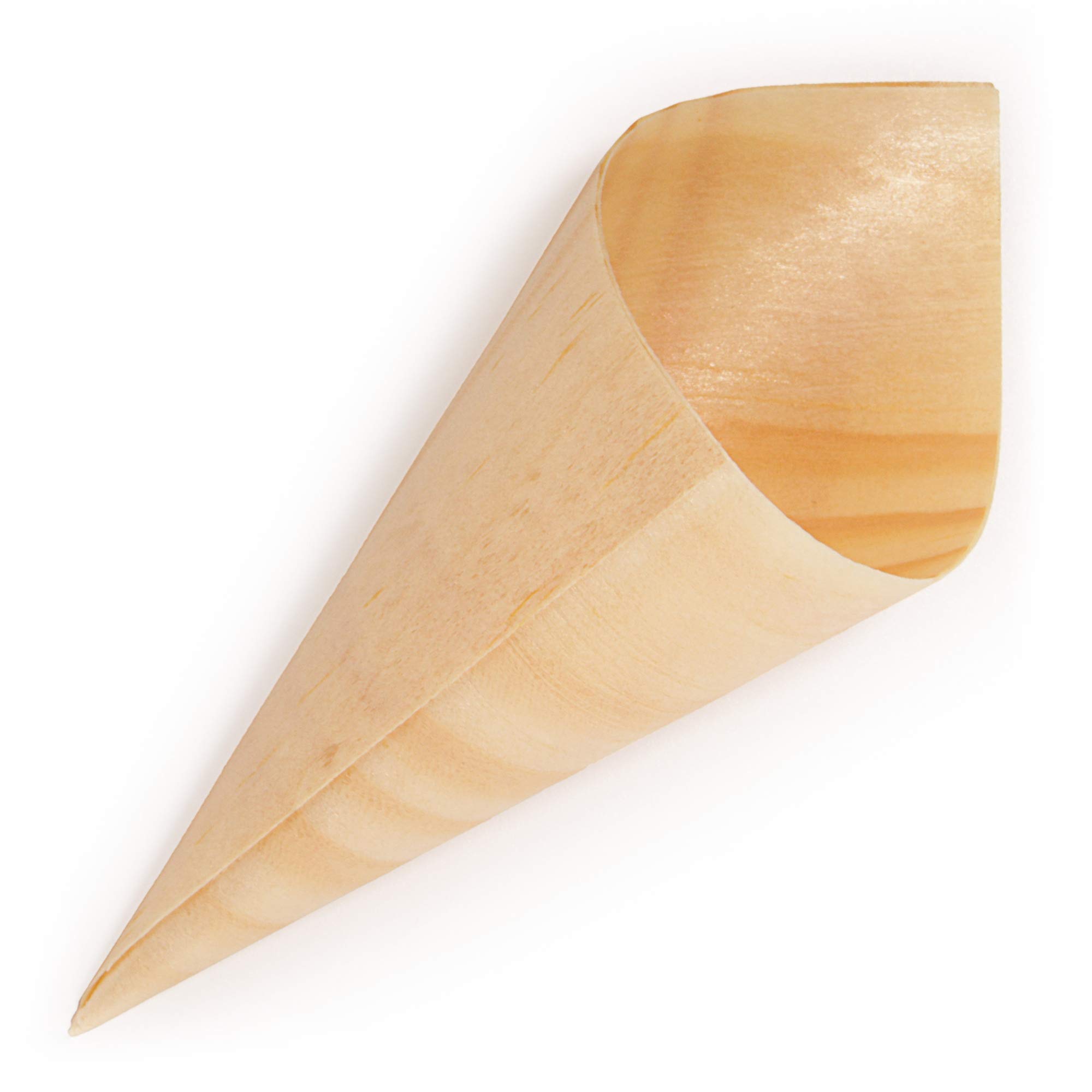 BambooMN Brand - 3.1" Tall x 1.5" Diameter Disposable Wood Cones - 300 Pieces
