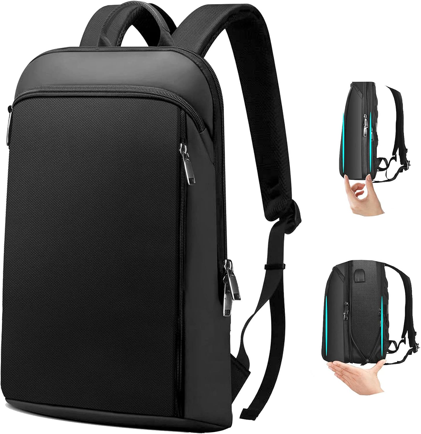 ZINZ Slim and Expandable 15 15.6 16 Inch Laptop Backpack Anti Theft Business Travel Notebook Bag