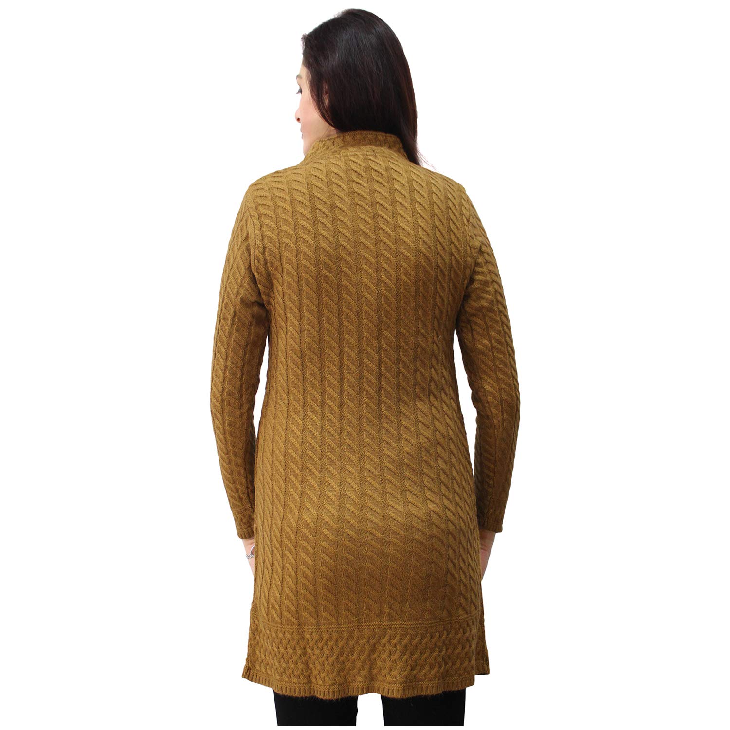 hautemoda women's woollen buttoned long cardigan with pockets (ad04wp2601_purple)