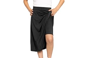 STRETCH IS COMFORT Girls A-Line Skirt with Built-in Shorts | 3 Lengths to Choose from: Short, Knee, and Midi | Size 4-16