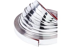 SBWLKJ 1"(25mm) Automotive Chrome Trim Molding 50FT Heavy-Duty Car Side Moldings(Self Adhesive) UV Protected Scratch-Proof for All Vehicles Body Door Window Bumper