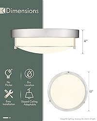 Cargifak Close to Ceiling Light Fixtures, Bushed
