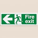 VSafety V Safety 14003AX-R Fire Exit Arrow Left Sign 300x100mm view 4