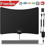 Indoor TV Antennas, Latest 2018 Skywire TV Antenna with Super Amplifier 50-80 Miles Long Range, 16.4ft Coaxial Cable & USB Power Adapter, Support 4k 1080P & Old Smart TV Clear HD Freeview