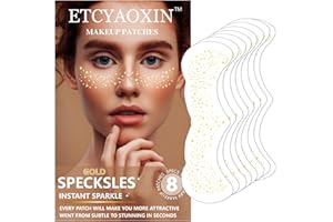 ETCYAOXIN Glitter Freckles Face Tattoo,Glitter Makeup,Sparkle Freckles for Women,Gold Treckles,Freckle Makeupare Suitable for daily parties Bar Easter Carnival Music Festival parties various festivals 8PCS