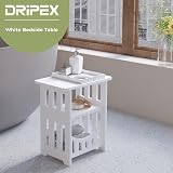 Dripex 3-Tier Side End Table with Storage Shelf White Narrow Nightstand 24 x 36 view 6