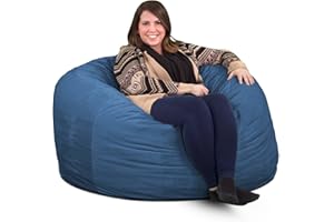 ULTIMATE SACK 4000 (4 Ft.) Bean Bag Chair: Giant Foam-Filled Furniture - Machine Washable Covers, Durable Inner Liner, 100% Virgin Foam. Comfy Bean Bag Chair. (Cloud, Suede)
