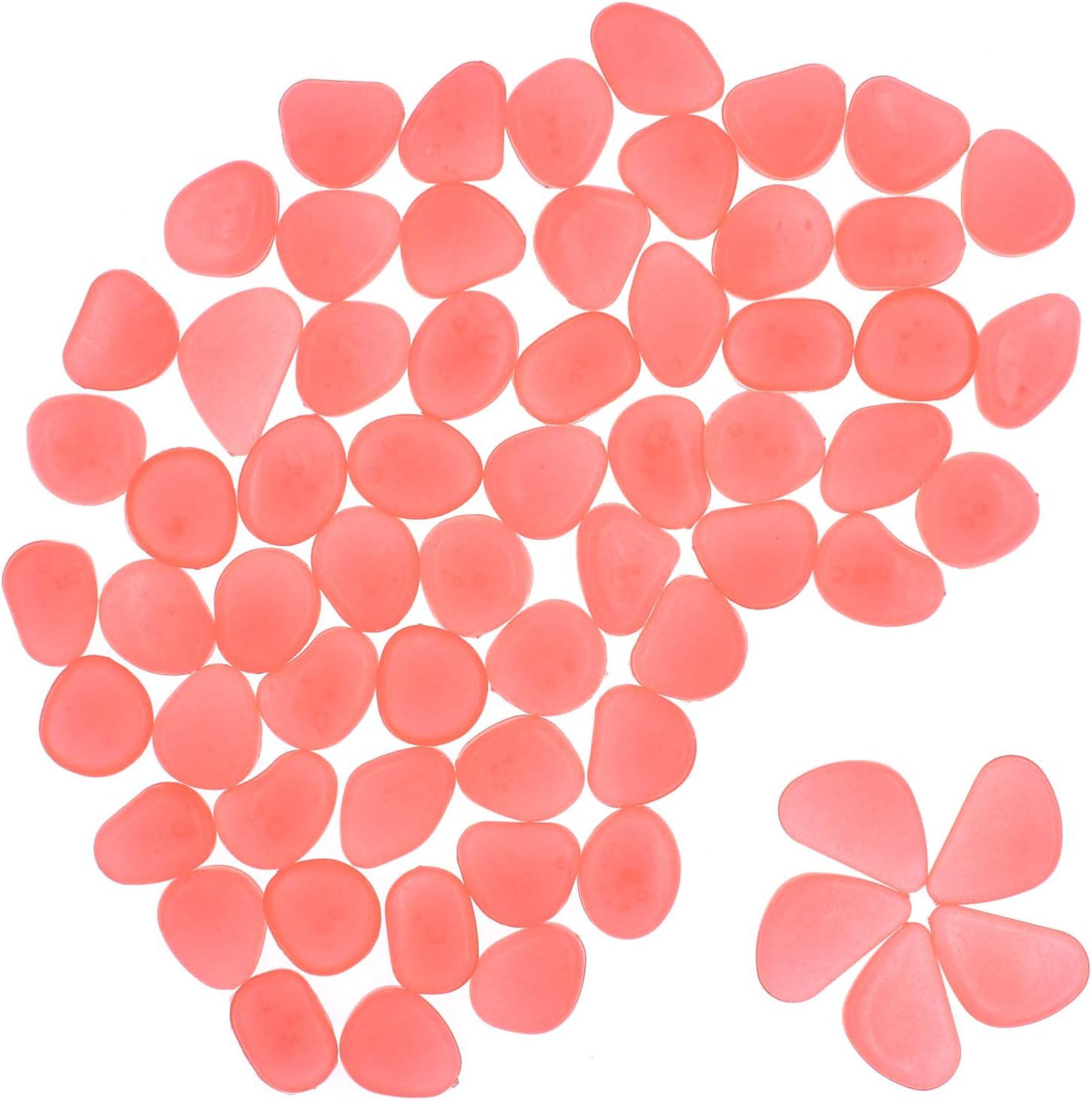 Hardscaping Materials - QTTLLI 100Pcs Glow Pebbles Glow in The Dark Decorative Stones Rocks for Garden Path Walkway Yard Fish Tank, Orange