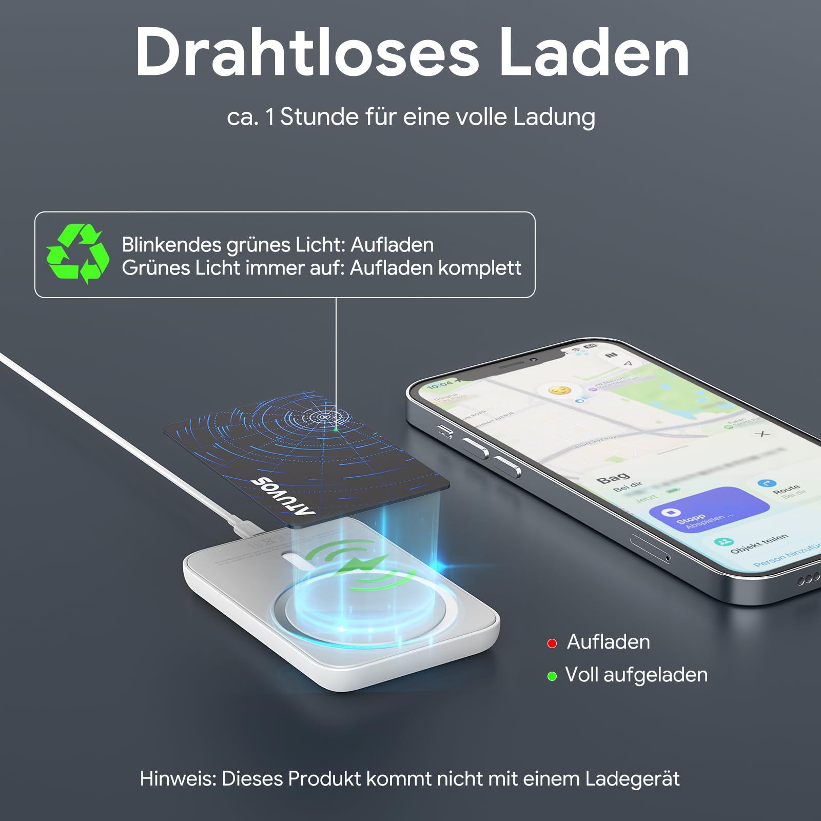 ATUVOS Neu Dual-System Air Tag Karte Pro für Android & iOS, Wiederaufladbarer Wallet Tracker Card Kompatibel mit Google Mein Gerät Finden or Apple Wo ist? App, Gegenstände-Finder, Thin 1.6mm 2er Pack 2