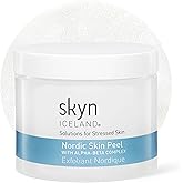 Skyn ICELAND Nordic Skin Resurfacing Facial Pads With AHA and BHA. Exfoliating & Clarifying Peel Targets Fine Lines and Discoloration Without Irritation. 60 Pads