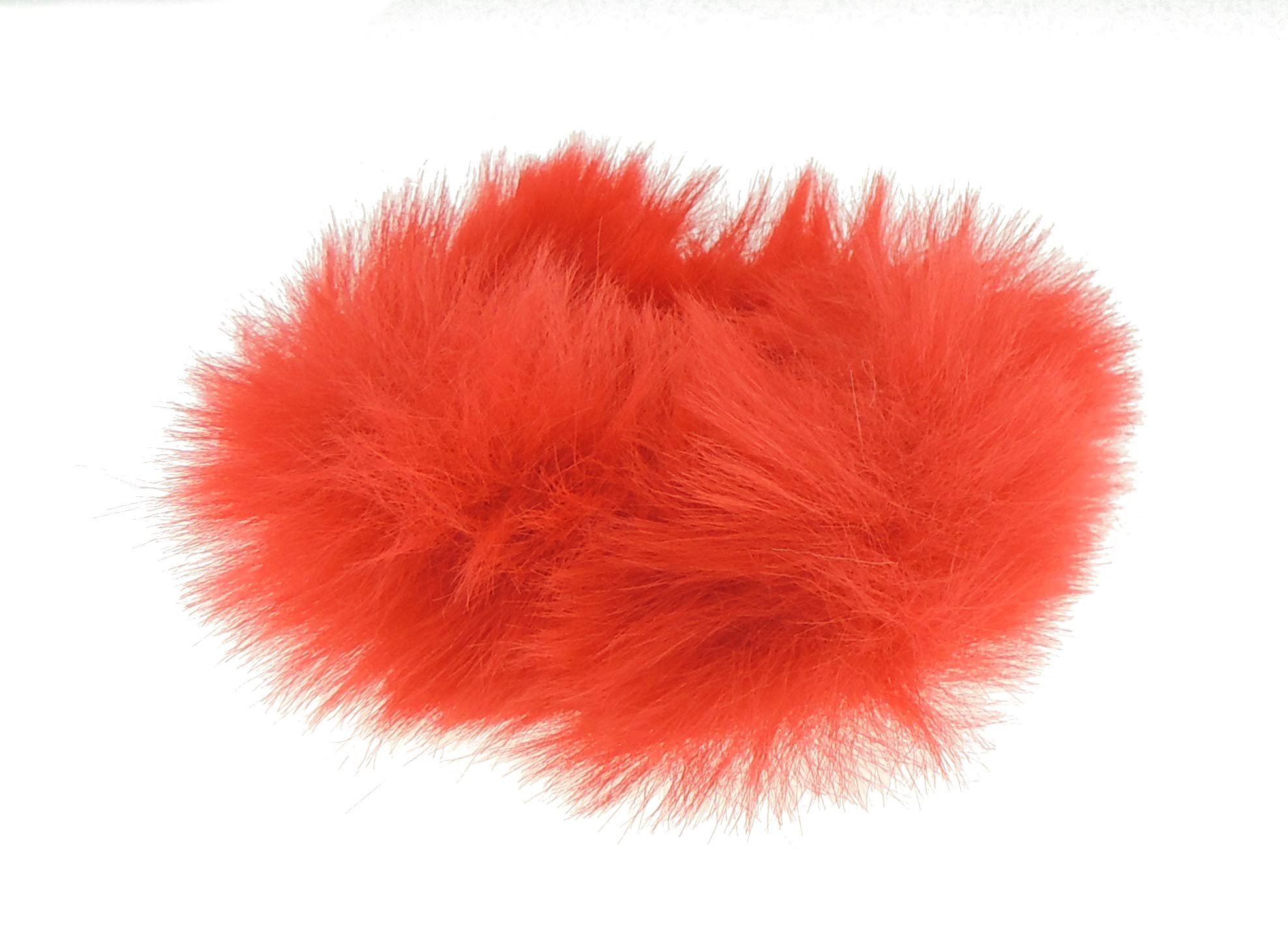 Cute Womens Girls Soft Plush Faux Fur Fabric Winter Sleep Christmas Birthday Wedding Bridesmaid Party Ponio Tie Elastic Accessories Bobbles Ponytail Holder Band Hair Scrunchie (Red)