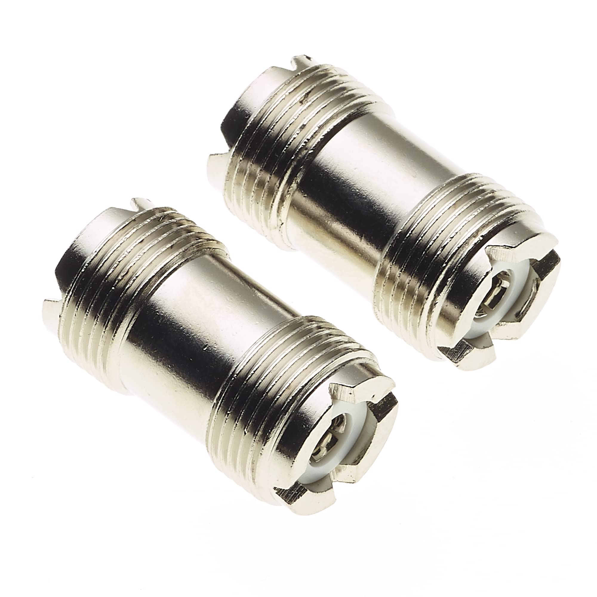 Keple Double-Ended Female Coupler Connector Adapter - Ideal For CB Radio, Analyzer, Coaxial Cable Extension Adapter Connects Two Cables To Extend Length, Female-to-Female Connectors – Pack Of 2