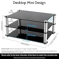 KGUSS Mini Audio Component Rack Black Acrylic