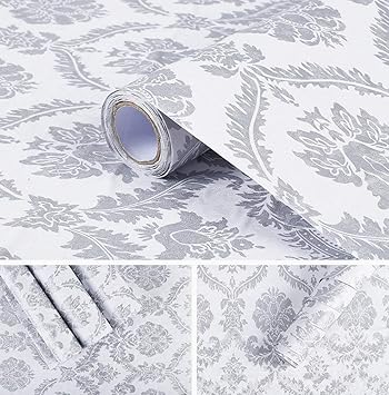 Bestery Gold Damask Adhesive Paper Shelf Liner Peel Stick