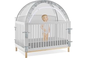 AMMER Pop Up Crib Tent: Baby Crib Tent Crib Net, Breathable Mesh Safety Canopy to Keep Baby from Climbing Out, Mosquito Protection, and Quick Installation