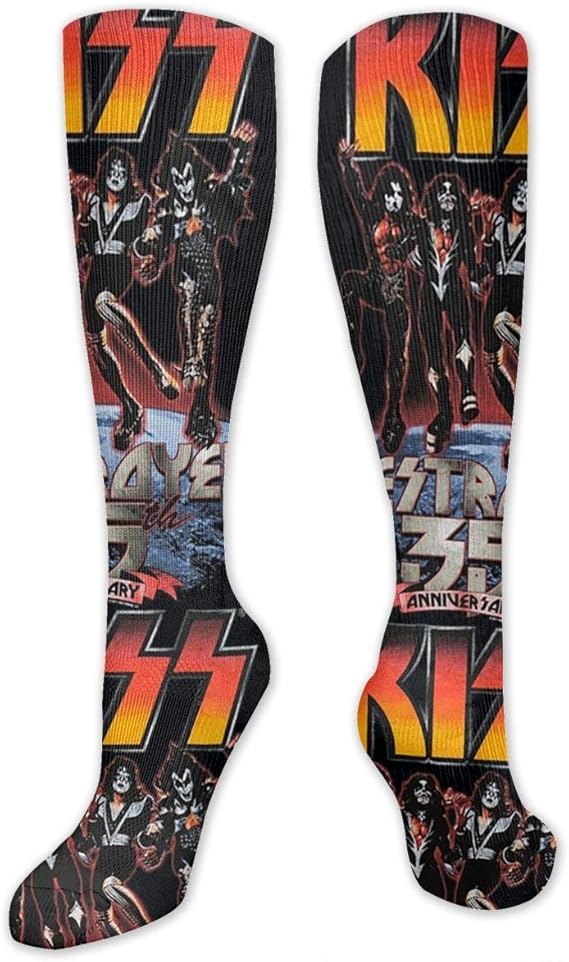 Amazon Co Jp 女性用ロングソックス メンズロングソックス ソックス Kiss Band ショートパンツやスカートと組み合わせることができます ソックス 靴下 服 ファッション小物