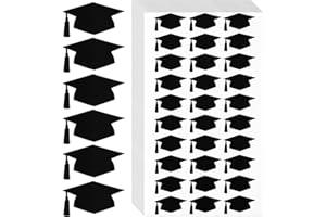 FOBSME 900 Pcs Black Graduation Cap Stickers Black Graduation Hat Stickers Grad Cap Stickers Self-Adhesive Graduation Sealing Stickers Labels for Class of 2023 Graduation Party Favor Decor Envelope Decal