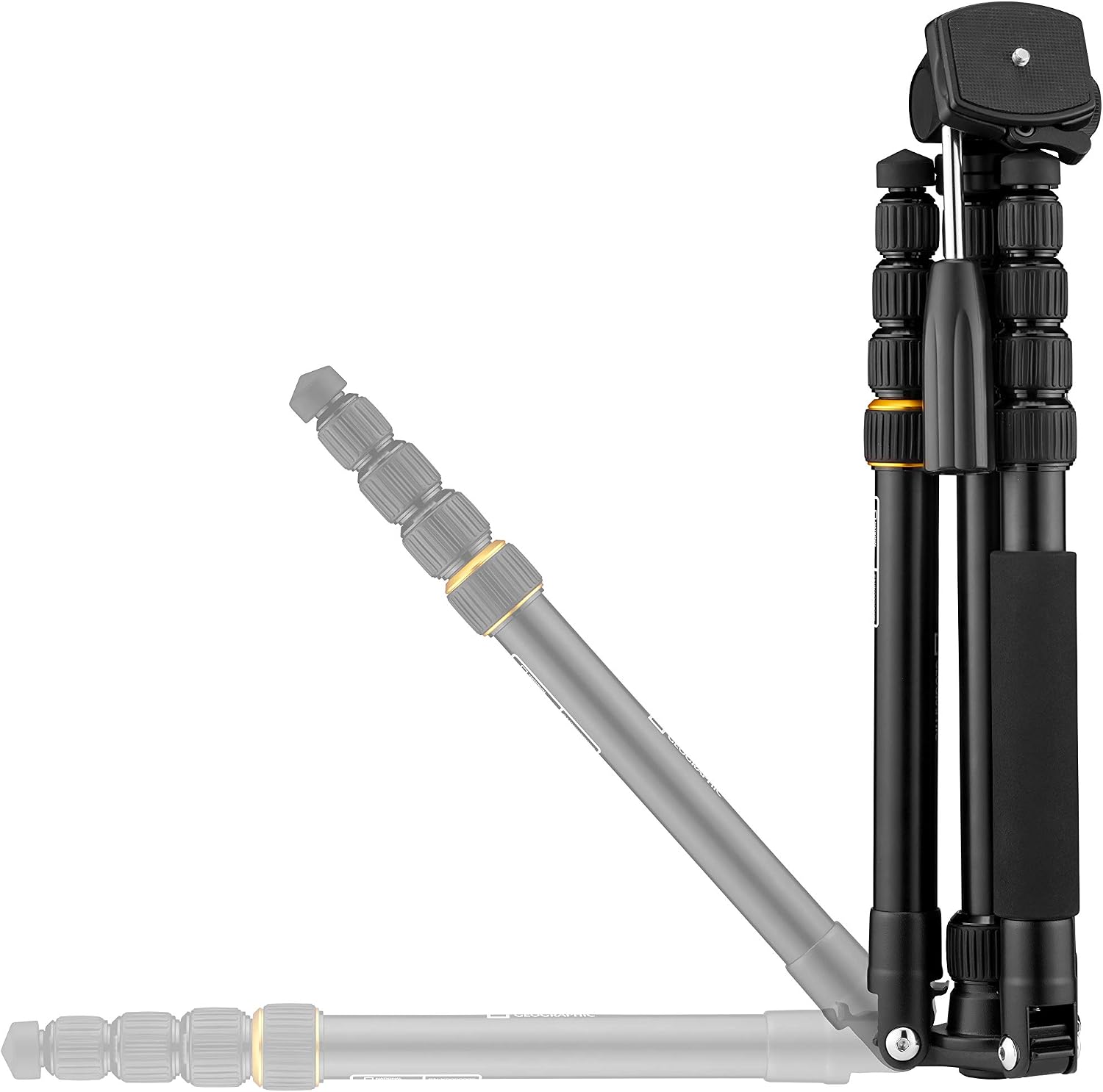 National Geographic Travel Video Tripod Kit with Monopod, Aluminium, 5-Section Legs, Twist Locks, Load up 6 kg, Carrying Bag - Image 3