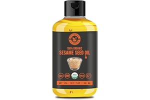 Organic Sesame Seed Oil(10.15 fl oz)USDA Certified, Extra Virgin Cold-Pressed, 100% Pure & Natural, No GMO,Untreated and Unre
