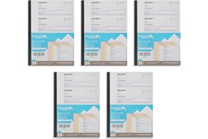 Blue Summit Supplies Triplicate Receipt Book, 100 per Book, 500 Total, 5 Pack, 3 Part Carbonless Payment Receipt Books for Mo