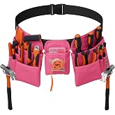 KOYYTO 19 Pocket Tool Belts - Gardening Belt with Quick Release Buckle,Adjustable Utility Belt,Work Apron for Men and Women,for Gardening,Electrician,Carpenter,Construction Tool Belt,Gifts (Pink)