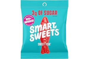 SmartSweets Sweet Fish, Candy with Low Sugar (3g), Low Calorie(100), Plant-Based, Free From Sugar Alcohols, No Artificial Colors or Sweeteners, 1.8oz. (Pack of 6)