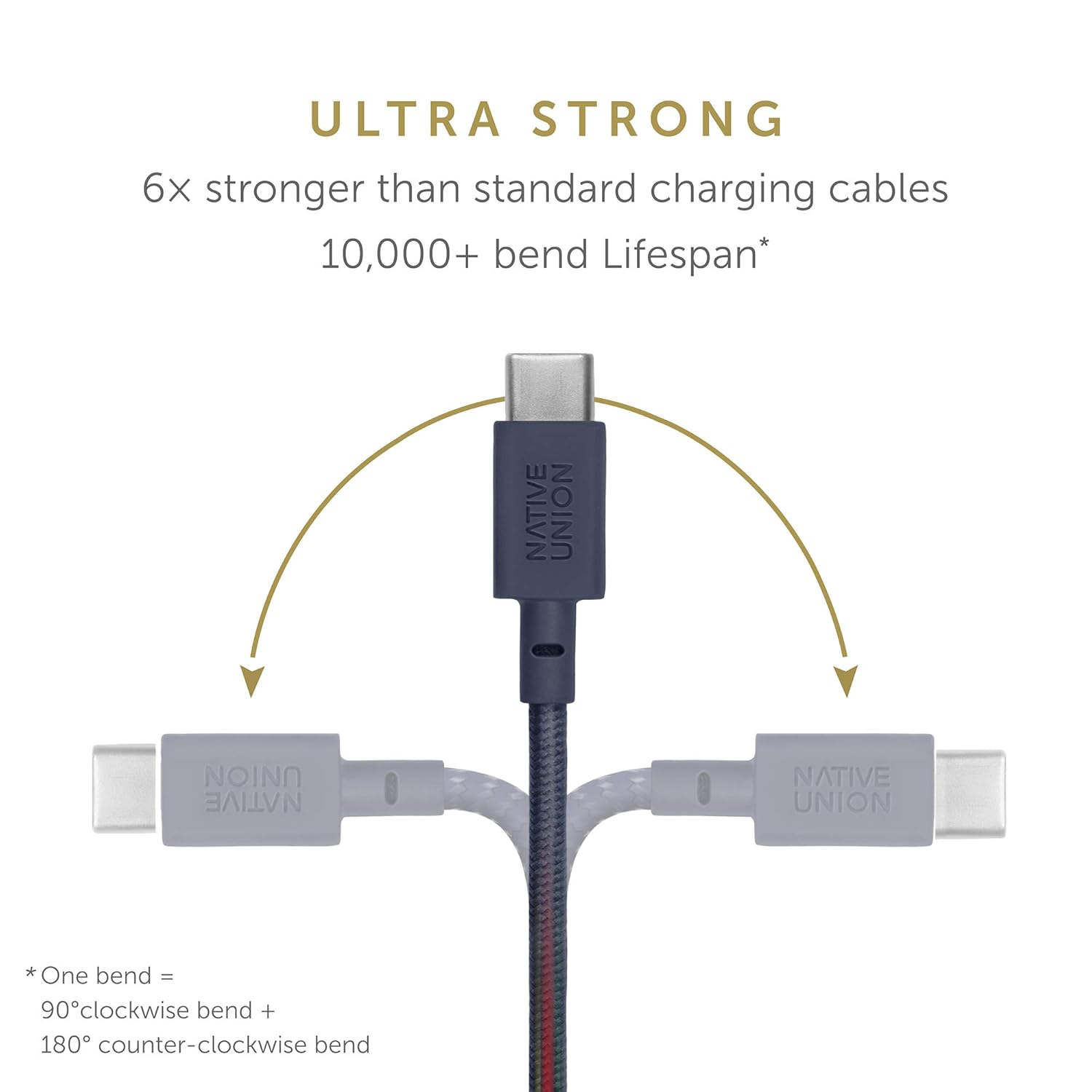 Native Union Belt Cable XL USB-A to USB-C, 3m/10ft Ultra-Strong Charging Cable for iPhone 17/17 Pro/17e, iPhone Air - Image 4