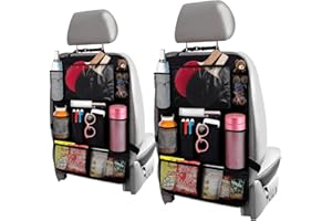 SVICHOCHKA 2 Pcs Backseat Car Organizer - Universal 23.4x16" Back Seat Car Organizer with 9 Large Pockets & Clear Tablet Holder, Made of Reliable Polyester with Long and Strong Straps - Easy to Attach & Clean