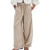 SeeLuNa Linen Pants for Women Cotton Baggy Boho Casual Palazzo Pants Wide Leg Long Lounge Trousers with Pockets