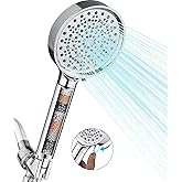 Cobbe Handheld Showerhead with Filter, High Pressure 6 Spray Pattern Showerhead with Holder, Hose and Water Softener Filters 