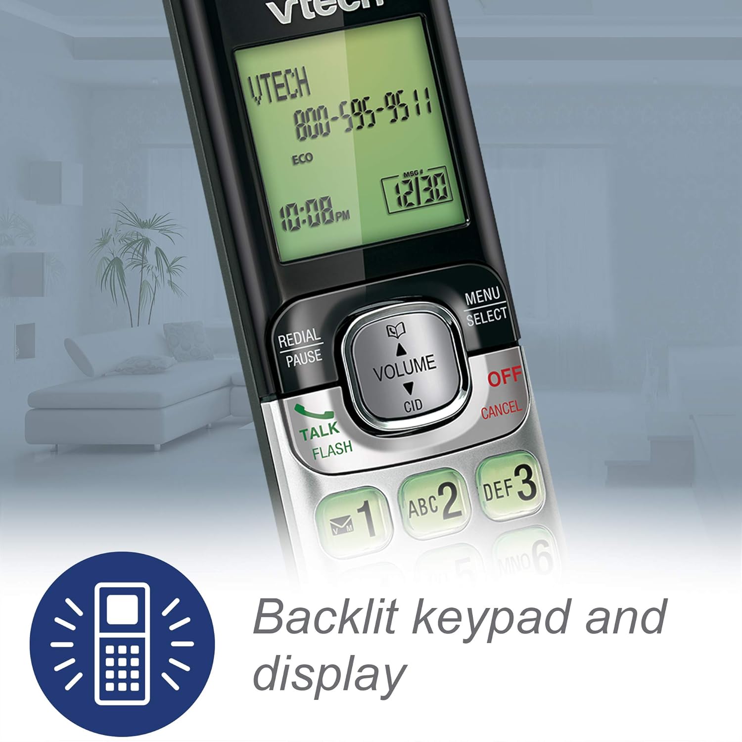 VTech CS6529 DECT 6.0 Phone Answering System with Caller ID/Call Waiting, 1 Cordless Handset, Silver/Black : Electronics