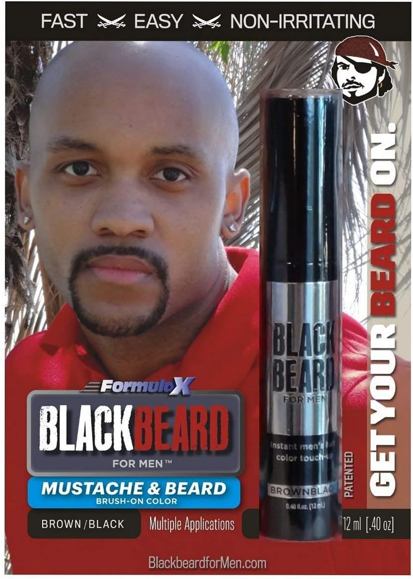 Blackbeard for Men Temporary Beard & Facial Hair Colour Brush‑On Grey Coverage for Beard Moustache - Image 5
