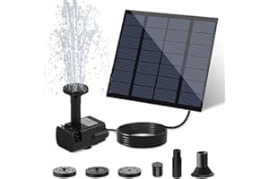 DDCAFOR Solar Water Fountain for Bird Bath with Seperate Solar Panel 1.8W,Solar Fountain Pump for Pond,Water Feature Solar Water Pump