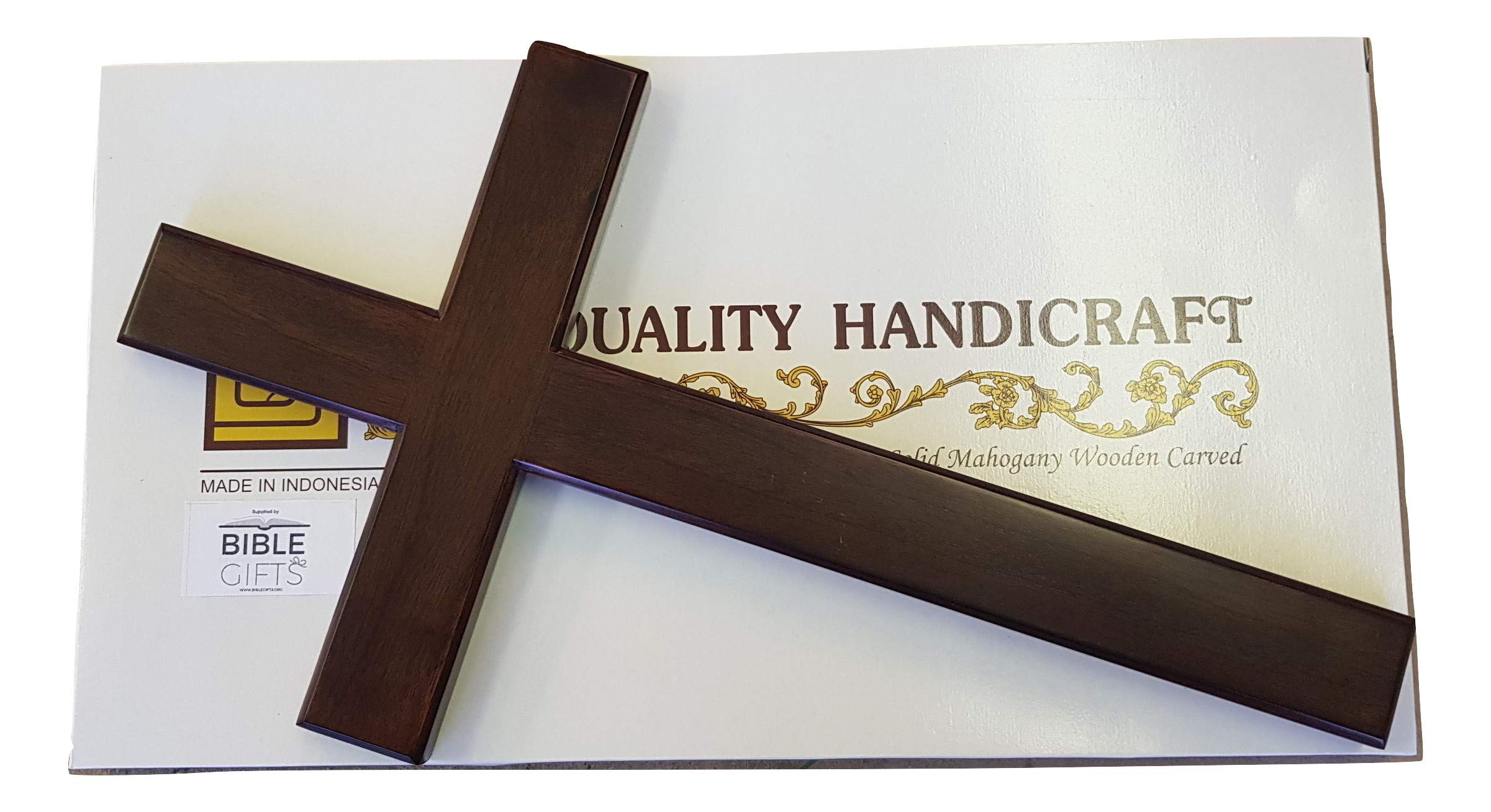 40cm wooden Mahogany very large wall hanging cross brown wood