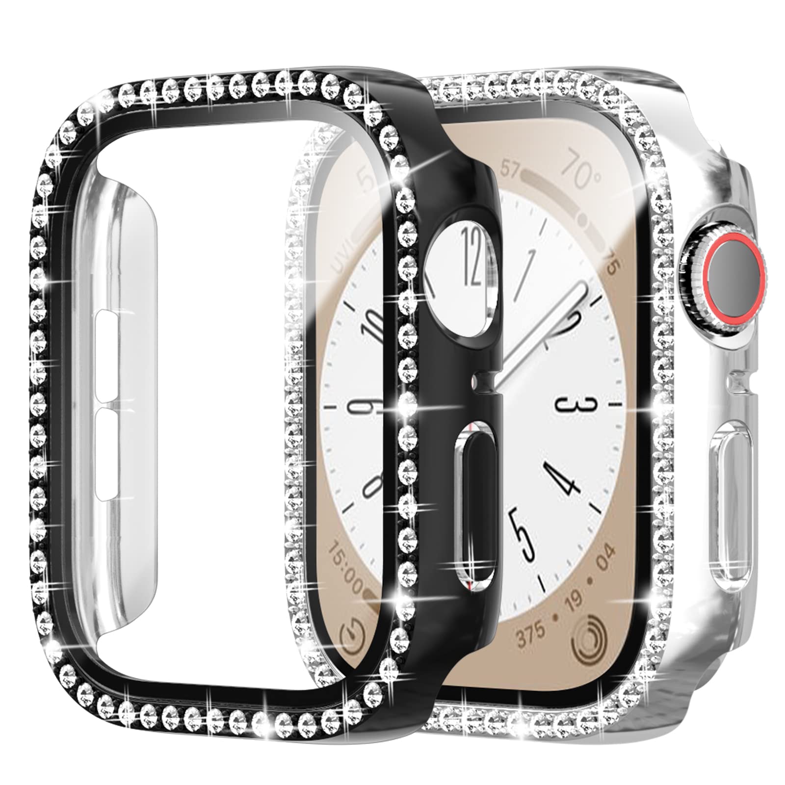 Cuteey 2 Pack Bling Case with Tempered Glass Screen